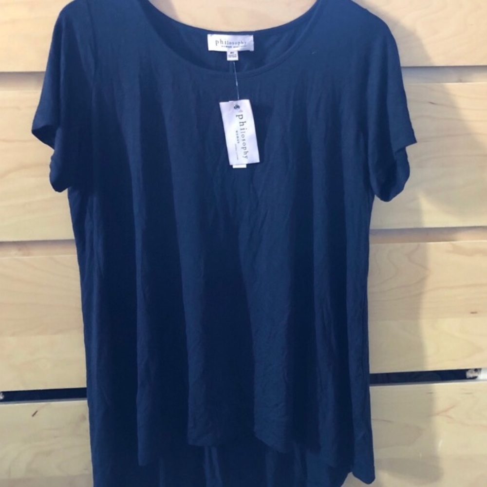 Navy Blue Philosophy Plus Size T-Shirt Blouse NWT - Picture 2 of 5